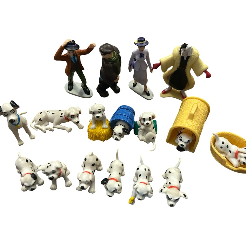 Vintage 90's Disney's101 Dalmatians Lot 17 Mini Pups, Cruella, Henchman Horace..